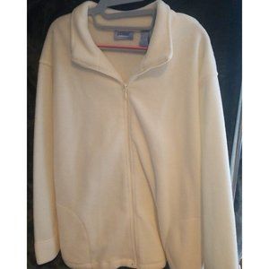 Ivory zip up fleece 2x